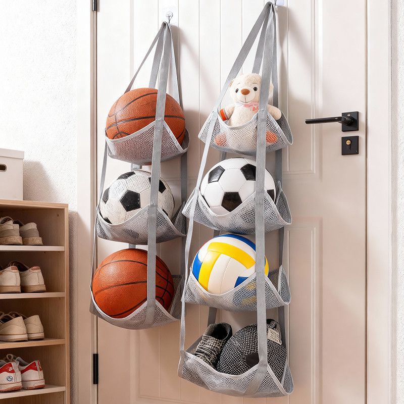 Sports Equipment Organizer - Wall Mounted Ball Storage Hanging Bag
