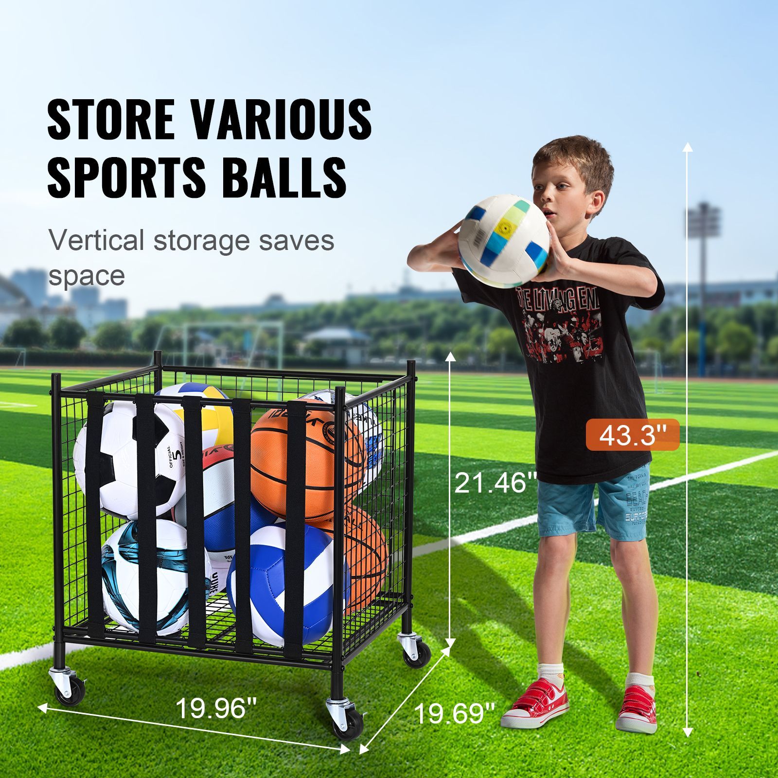 Rolling Sports Ball Storage Ca - Sports Equipment Organizer ulasan dan harga