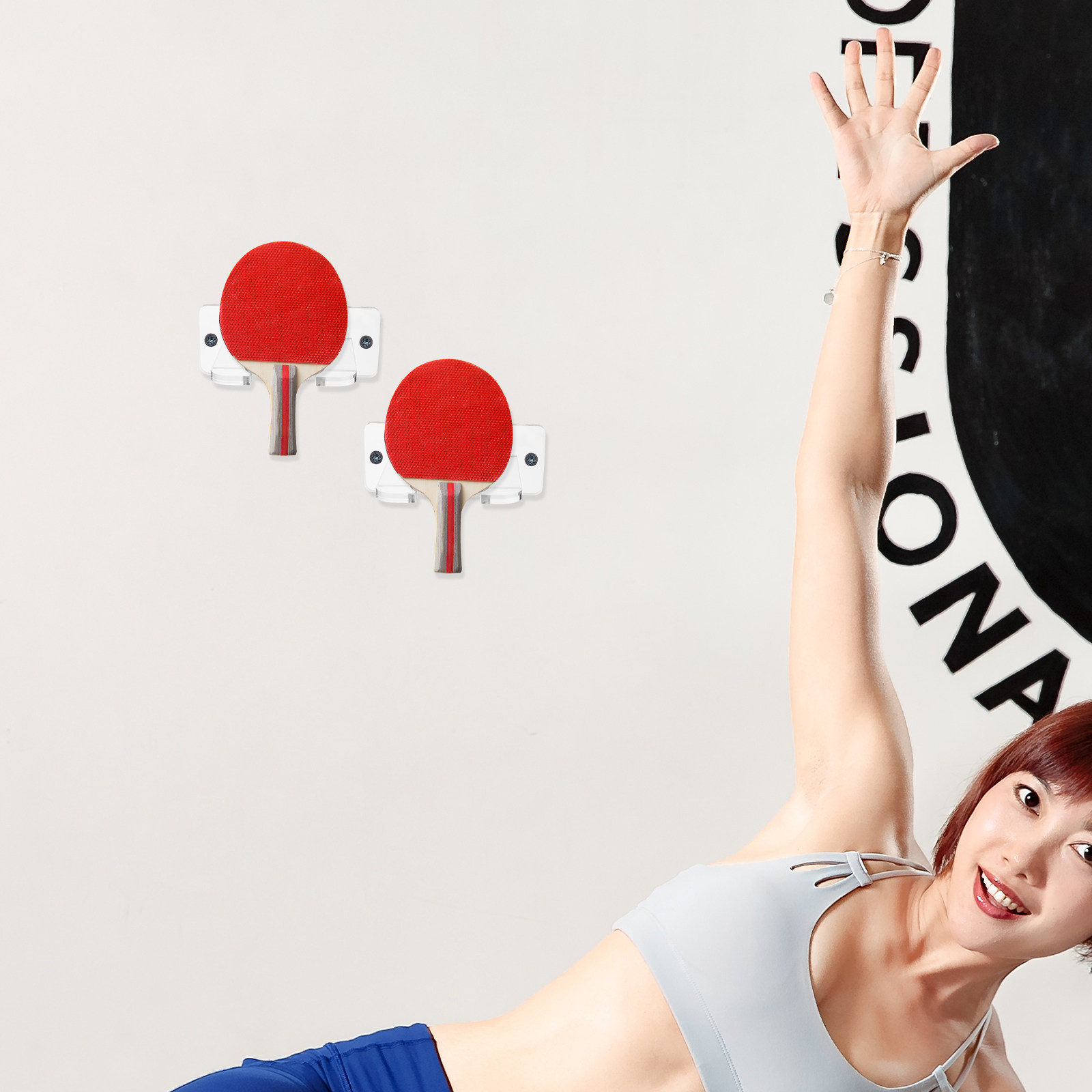 2Pcs Ping Pong Paddle Holder T - Sports Equipment Organizer Rack ulasan dan harga