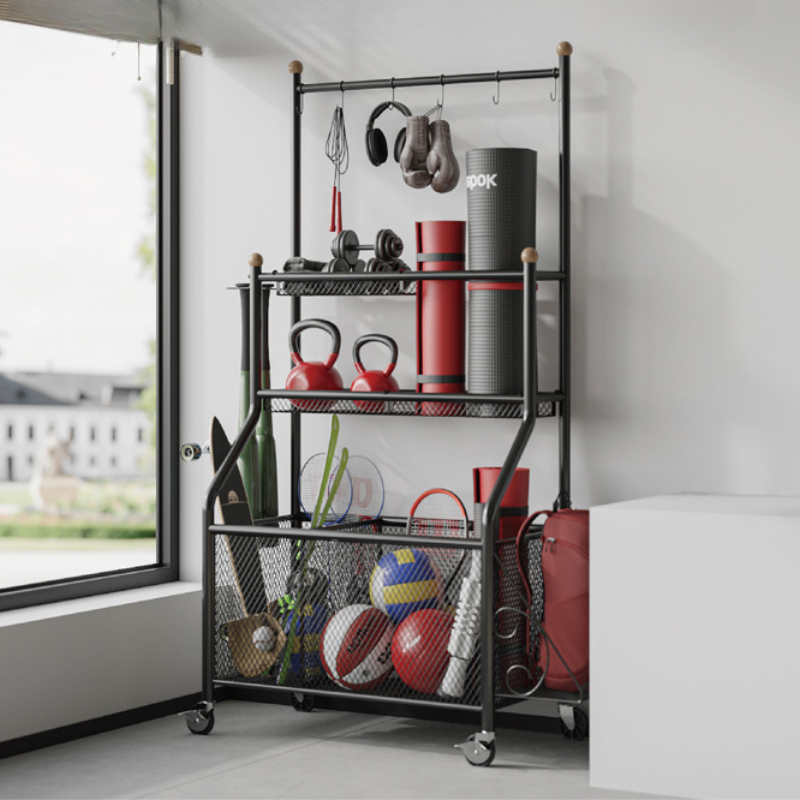 Indoor Movable Sports Fitness  - Sports Equipment Organizer Rack ulasan dan harga