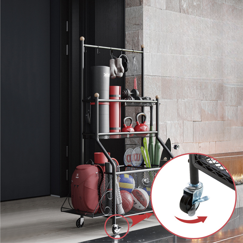 Indoor Movable Sports Fitness  - Sports Equipment Organizer Rack ulasan dan harga