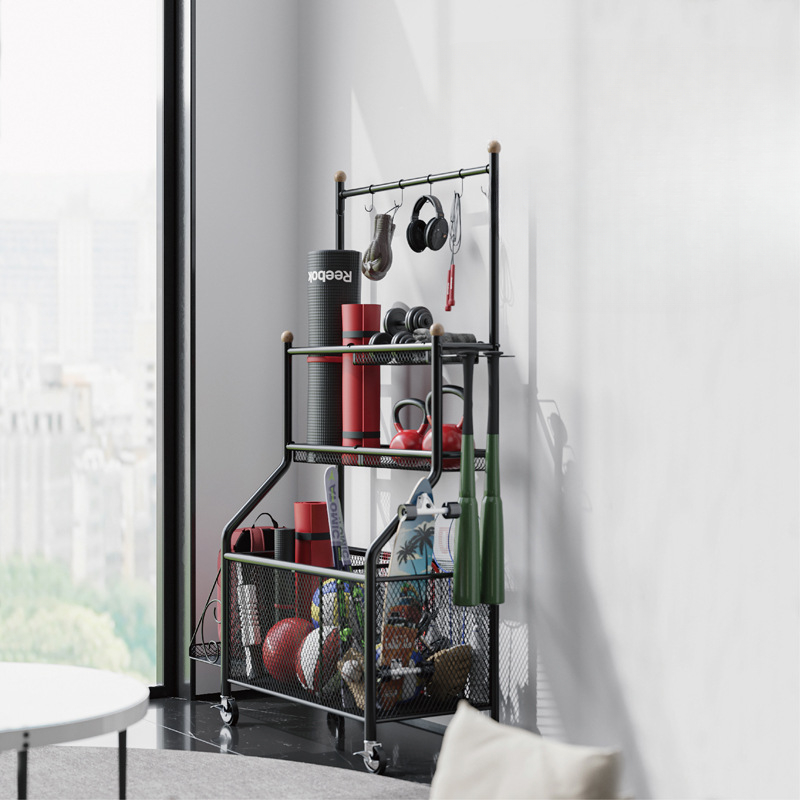 Indoor Movable Sports Fitness  - Sports Equipment Organizer Rack ulasan dan harga